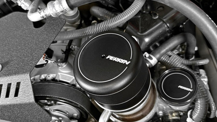 PERRIN 15-25 Subaru WRX & 13-25 BRZ/FR-S/86/GR86 Oil Filter Cover - Black - Bull Strap