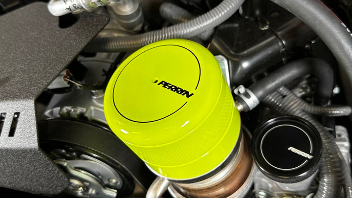 PERRIN 15-25 Subaru WRX & 13-25 BRZ/FR-S/86/GR86 Oil Filter Cover - Neon Yellow - Bull Strap