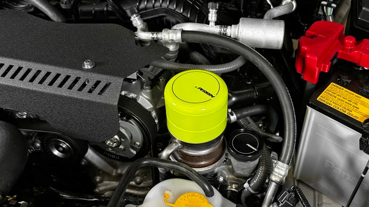 PERRIN 15-25 Subaru WRX & 13-25 BRZ/FR-S/86/GR86 Oil Filter Cover - Neon Yellow - Bull Strap