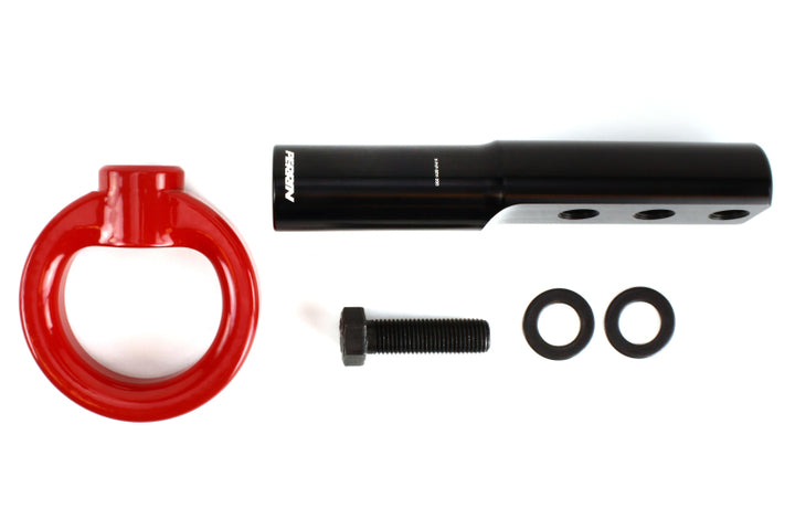 PERRIN 17-21 Honda Civic Si/Type R/Touring/Hatchback Tow Hook Kit Front - Red - Bull Strap