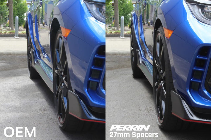 PERRIN 17-25 Honda Civic Type R / 22-26 Acura Integra Type S 64.1mm 5x120 Wheel Spacers 27mm - Pair - Bull Strap
