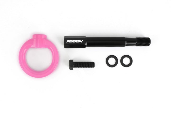 PERRIN 18-21 Subaru WRX & STI / 13-25 BRZ / 17-20 Toyota 86 Tow Hook Kit (Front) - Hyper Pink - Bull Strap