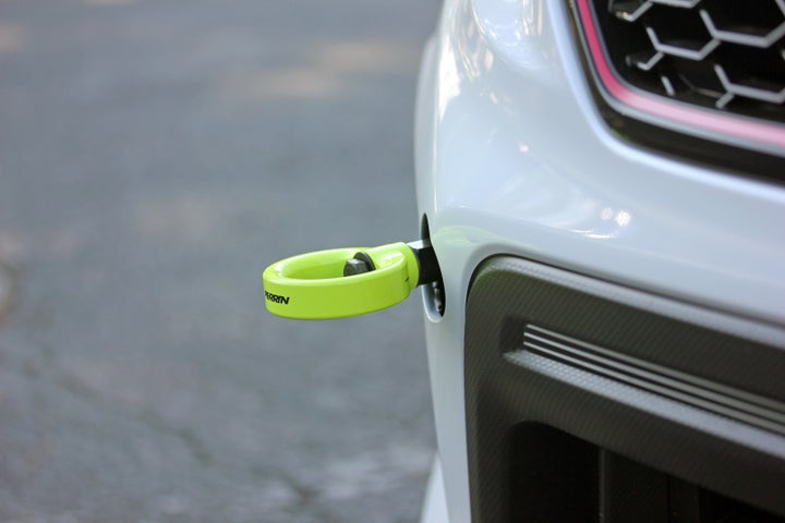 PERRIN 18-21 Subaru WRX & STI / 13-25 BRZ / 17-20 Toyota 86 Tow Hook Kit (Front) - Neon Yellow - Bull Strap