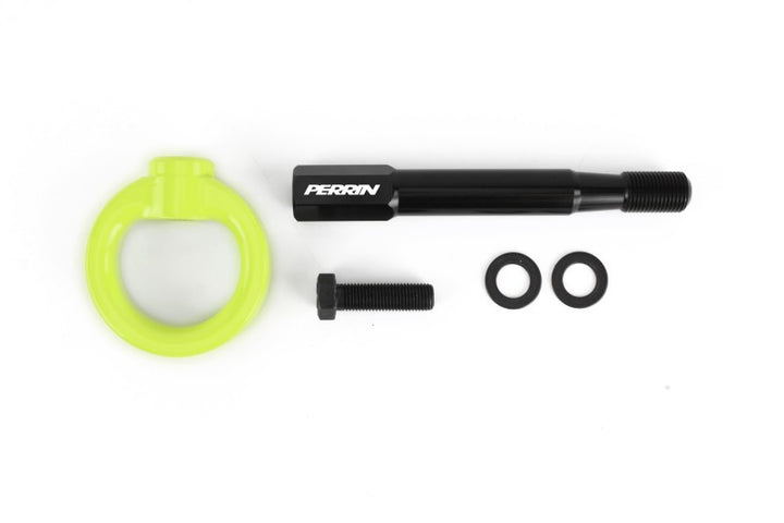 PERRIN 18-21 Subaru WRX & STI / 13-25 BRZ / 17-20 Toyota 86 Tow Hook Kit (Front) - Neon Yellow - Bull Strap