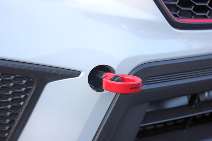 PERRIN 18-21 Subaru WRX & STI / 13-25 BRZ / 17-20 Toyota 86 Tow Hook Kit (Front) - Red - Bull Strap