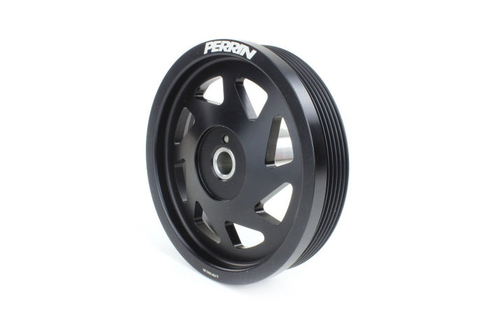 PERRIN 19-21 Subaru WRX / 16-18 Forester / 15-19 Legacy Lightweight Crank Pulley - Black - Bull Strap