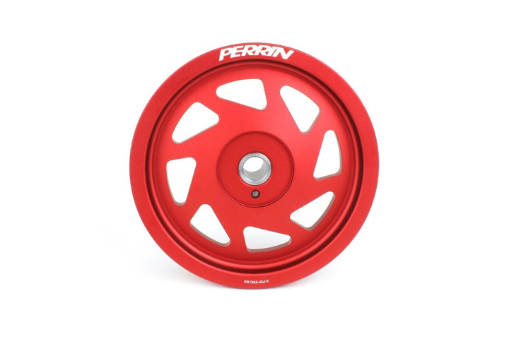 PERRIN 19-21 Subaru WRX / 16-18 Forester / 15-19 Legacy Lightweight Crank Pulley - Red - Bull Strap