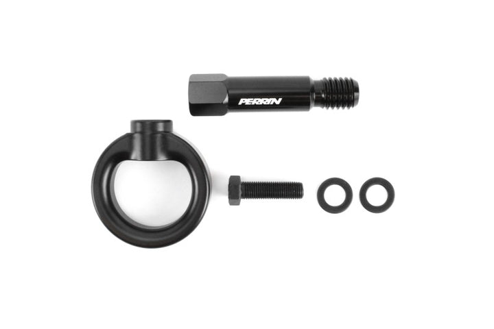 PERRIN 20-25 Toyota Supra Tow Hook Kit (Front) - Black - Bull Strap