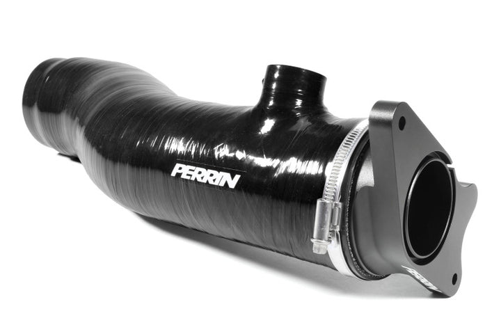 PERRIN 22-24 Subaru WRX / 20-25 LGT & OBXT Turbo Inlet Hose w/Turbo Adapter Flange (Long) - Black - Bull Strap