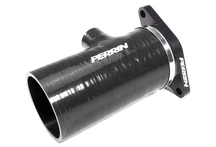 PERRIN 22-24 Subaru WRX / 20-25 LGT & OBXT Turbo Inlet Hose w/Turbo Adapter Flange (Short) - Black - Bull Strap