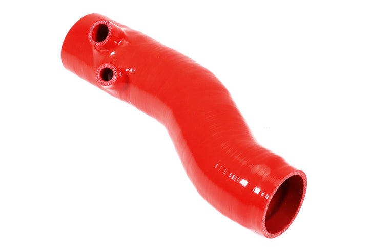 PERRIN 22-24 Subaru WRX / 20-25 LGT &amp; OBXT Turbo Inlet Hose w/Turbo Adapter Flange (Long) - Red - Bull Strap