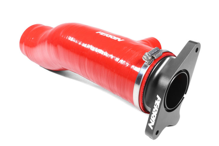 PERRIN 22-24 Subaru WRX / 20-25 LGT &amp; OBXT Turbo Inlet Hose w/Turbo Adapter Flange (Long) - Red - Bull Strap