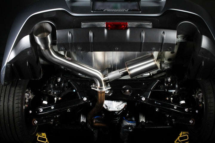 PERRIN 22-25 Subaru BRZ / Toyota GR86 Axle Back Exhaust SS (Single Side Exit w/Helmholtz Chamber) - Bull Strap