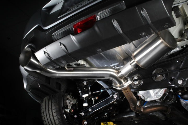 PERRIN 22-25 Subaru BRZ / Toyota GR86 Axle Back Exhaust SS (Single Side Exit w/Helmholtz Chamber) - Bull Strap