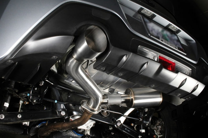 PERRIN 22-25 Subaru BRZ / Toyota GR86 Axle Back Exhaust SS (Single Side Exit w/Helmholtz Chamber) - Bull Strap