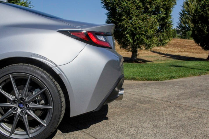 PERRIN 22-25 Subaru BRZ / Toyota GR86 Axle Back Exhaust SS (Single Side Exit w/Helmholtz Chamber) - Bull Strap