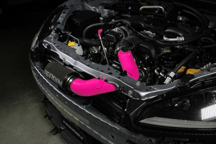 PERRIN 22-25 Subaru BRZ / Toyota GR86 Cold Air Intake - Hyper Pink - Bull Strap