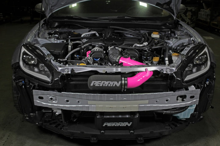 PERRIN 22-25 Subaru BRZ / Toyota GR86 Cold Air Intake - Hyper Pink - Bull Strap