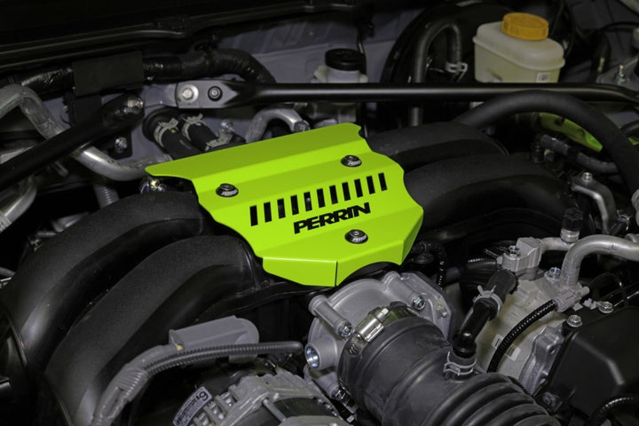 PERRIN 22-25 Subaru BRZ / Toyota GR86 Engine Cover - Neon Yellow - Bull Strap