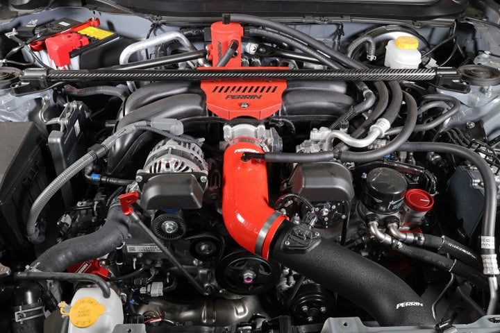 PERRIN 22-25 Subaru BRZ / Toyota GR86 Inlet Hose - Red - Bull Strap