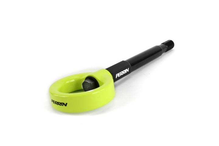 PERRIN 22-25 Subaru WRX / 18-23 Crosstrek / 20-25 OBXT Tow Hook Kit (Front) - Neon Yellow - Bull Strap