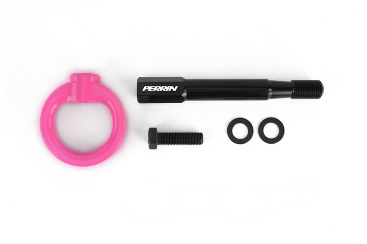 PERRIN 22-25 Subaru WRX / 18-23 Crosstrek Tow Hook Kit (Rear) - Hyper Pink - Bull Strap