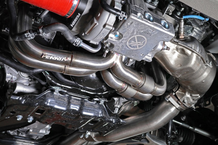PERRIN 22-25 Subaru WRX / 20-25 OBXT & LXT / 19-25 Ascent Equal Length Header - Brushed SS - Bull Strap