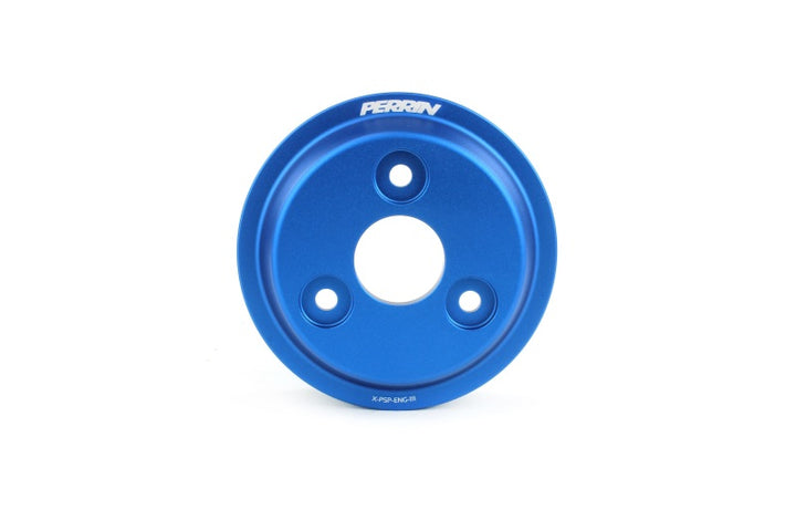 PERRIN 22-25 Subaru WRX / 21-25 Crosstrek / 20-25 LGT/OBXT/FXT Lightweight Water Pump Pulley - Blue - Bull Strap