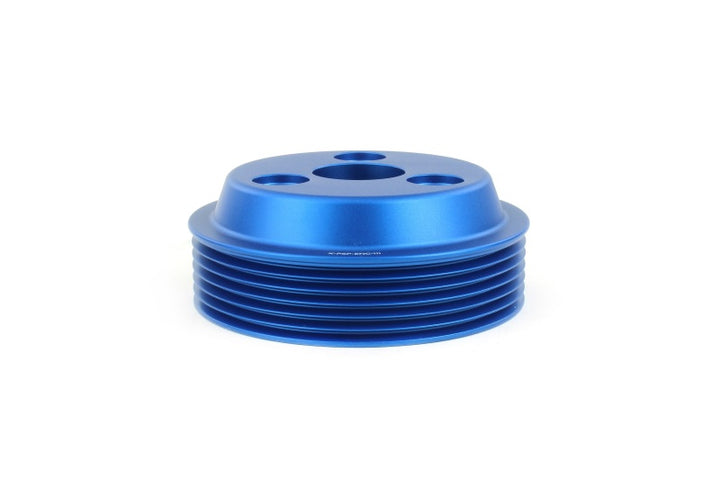 PERRIN 22-25 Subaru WRX / 21-25 Crosstrek / 20-25 LGT/OBXT/FXT Lightweight Water Pump Pulley - Blue - Bull Strap