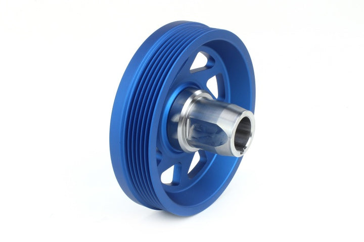 PERRIN 22-25 Subaru WRX/BRZ & Toyota GR86 / 20-25 FXT/OBXT Lightweight Crank Pulley - Blue - Bull Strap