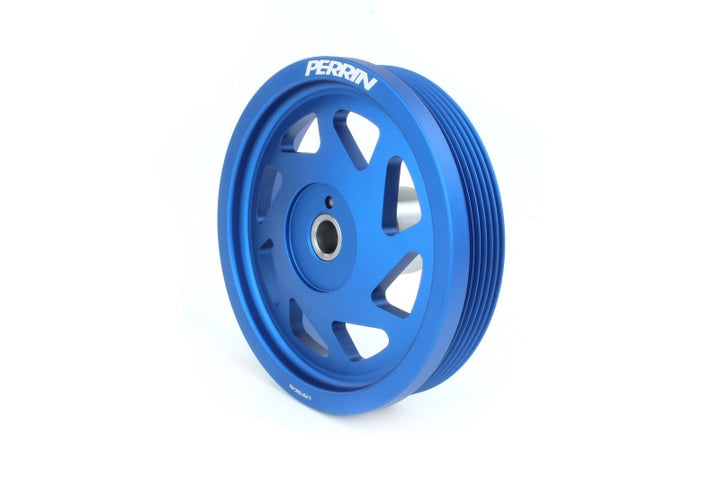 PERRIN 22-25 Subaru WRX/BRZ & Toyota GR86 / 20-25 FXT/OBXT Lightweight Crank Pulley - Blue - Bull Strap