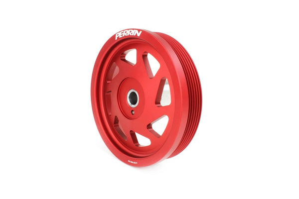 PERRIN 22-25 Subaru WRX/BRZ & Toyota GR86 / 20-25 FXT/OBXT Lightweight Crank Pulley - Red - Bull Strap