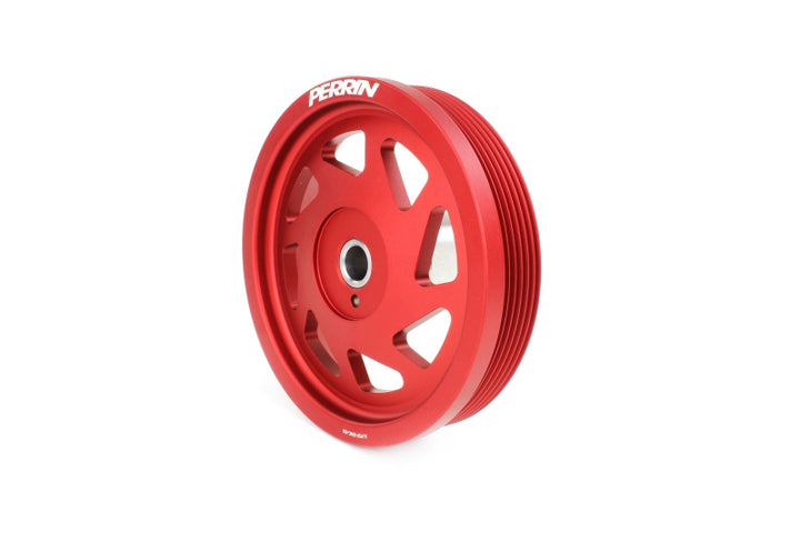 PERRIN 22-25 Subaru WRX/BRZ & Toyota GR86 / 20-25 FXT/OBXT Lightweight Crank Pulley - Red - Bull Strap