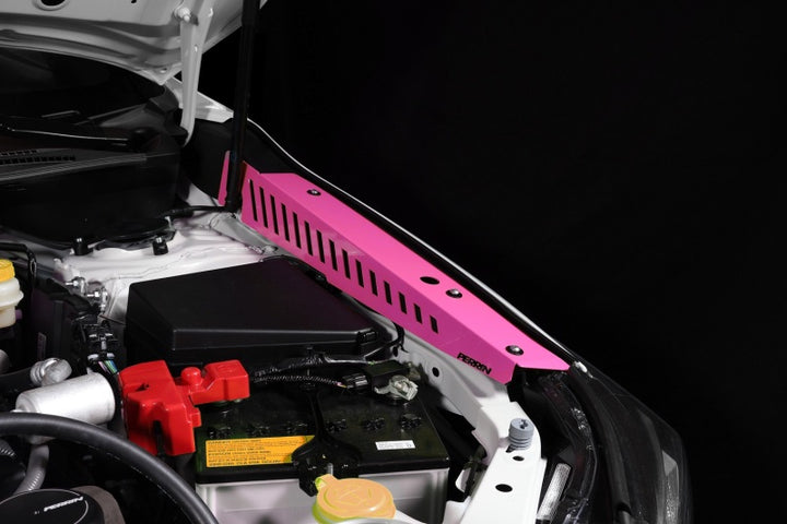 PERRIN 22-25 Subaru WRX Fender Shroud Set - Hyper Pink - Bull Strap