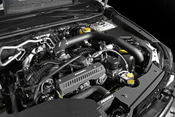 PERRIN 22-25 Subaru WRX Front Mount Intercooler Kit (Black Tubes & Black Core) - Bull Strap