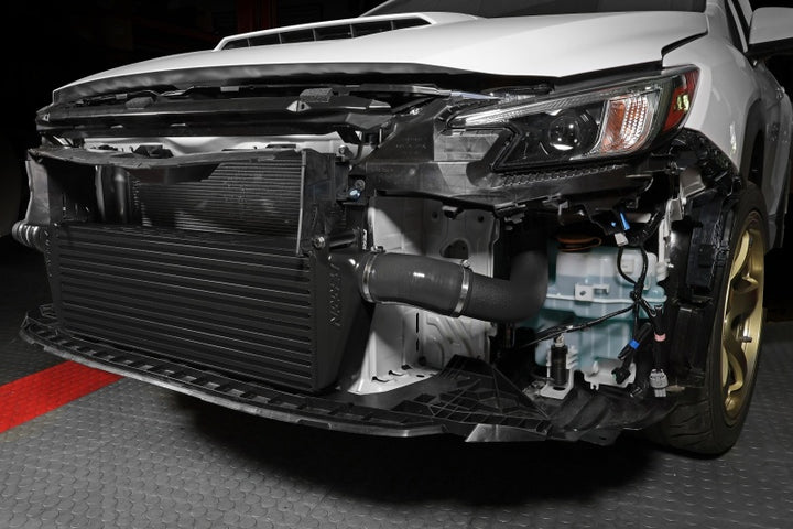 PERRIN 22-25 Subaru WRX Front Mount Intercooler Kit (Black Tubes & Black Core) - Bull Strap