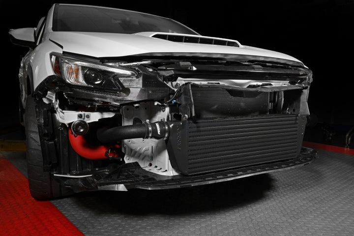 PERRIN 22-25 Subaru WRX Front Mount Intercooler Kit (Black Tubes & Black Core) - Bull Strap