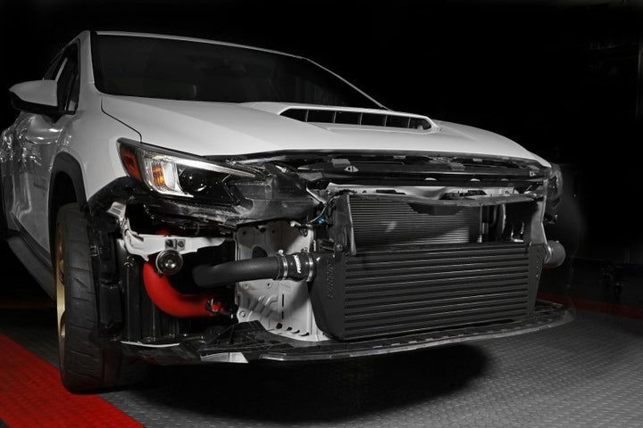 PERRIN 22-25 Subaru WRX Front Mount Intercooler Kit (Black Tubes & Black Core) - Bull Strap
