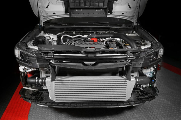 PERRIN 22-25 Subaru WRX Front Mount Intercooler Kit (Black Tubes & Silver Core) - Bull Strap