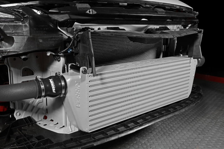 PERRIN 22-25 Subaru WRX Front Mount Intercooler Kit (Black Tubes & Silver Core) - Bull Strap