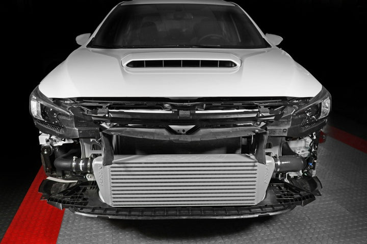 PERRIN 22-25 Subaru WRX Front Mount Intercooler Kit (Black Tubes & Silver Core) - Bull Strap
