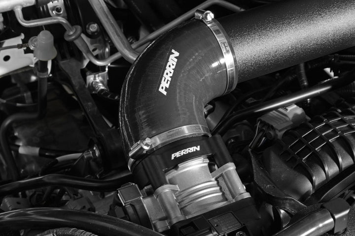 PERRIN 22-25 Subaru WRX Front Mount Intercooler Kit (Black Tubes & Silver Core) - Bull Strap