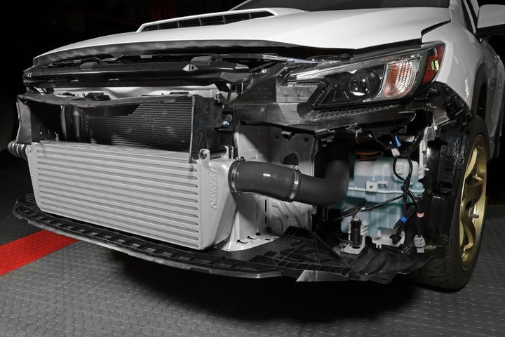 PERRIN 22-25 Subaru WRX Front Mount Intercooler Kit (Black Tubes & Silver Core) - Bull Strap
