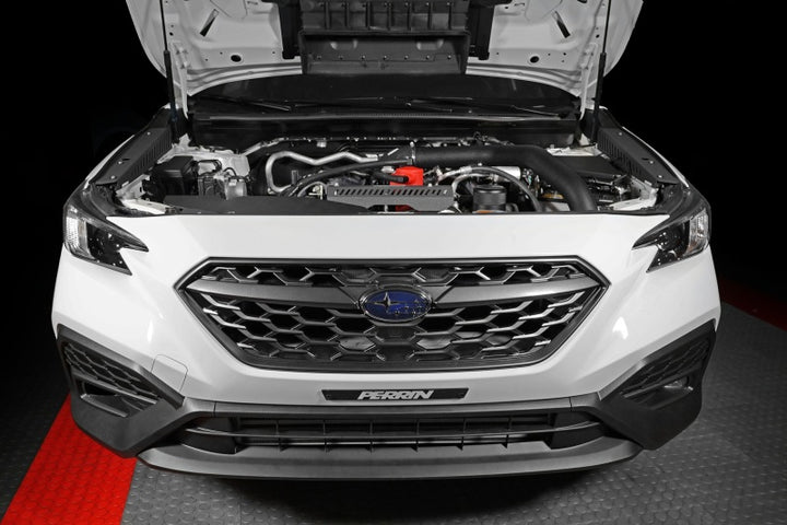 PERRIN 22-25 Subaru WRX Front Mount Intercooler Kit (Black Tubes & Silver Core) - Bull Strap