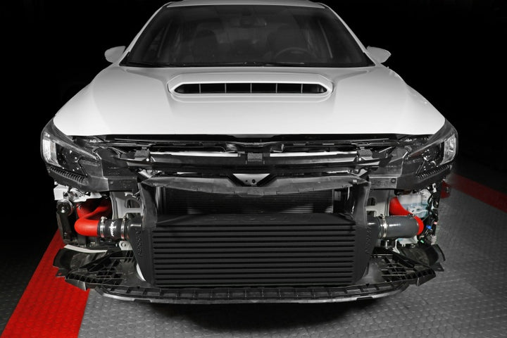 PERRIN 22-25 Subaru WRX Front Mount Intercooler Kit (Red Tubes & Black Core) - Bull Strap