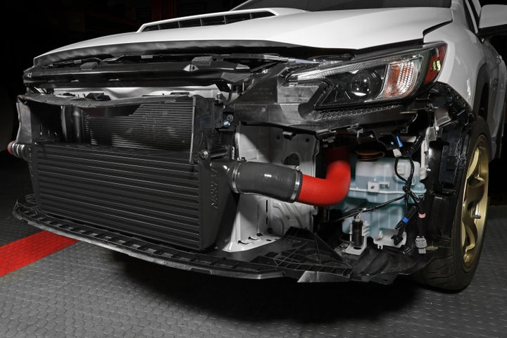 PERRIN 22-25 Subaru WRX Front Mount Intercooler Kit (Red Tubes & Black Core) - Bull Strap