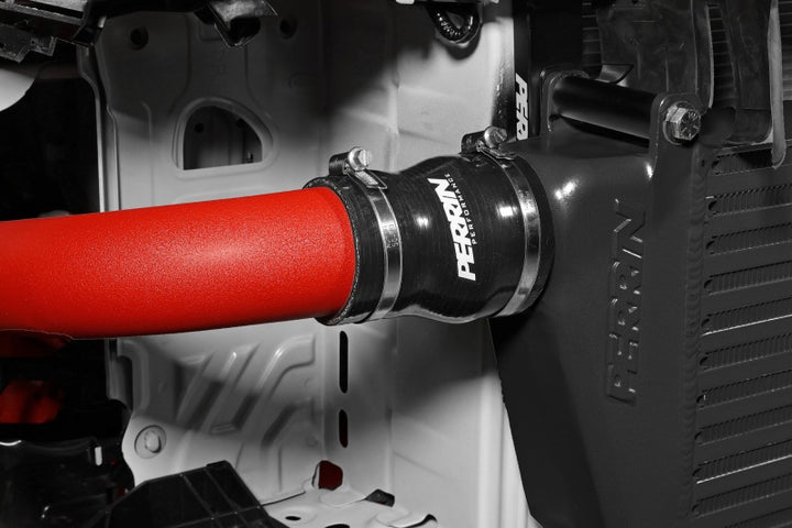PERRIN 22-25 Subaru WRX Front Mount Intercooler Kit (Red Tubes & Black Core) - Bull Strap