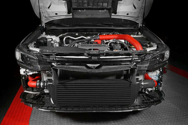 PERRIN 22-25 Subaru WRX Front Mount Intercooler Kit (Red Tubes & Black Core) - Bull Strap