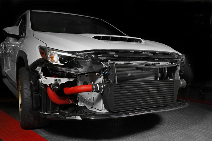 PERRIN 22-25 Subaru WRX Front Mount Intercooler Kit (Red Tubes & Black Core) - Bull Strap