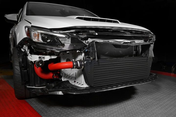PERRIN 22-25 Subaru WRX Front Mount Intercooler Kit (Red Tubes & Black Core) - Bull Strap